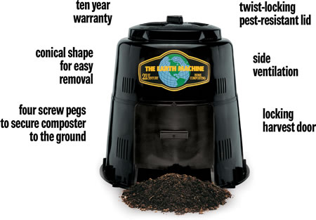 black outdoor composting bin